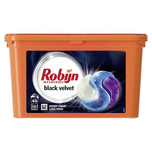 Robijn Black Velvet Wasmiddel 3-in-1 Wascapsules, voor de Donkere en Zwarte Was - 3 x 40 Wasbeurten - Grootverpakking