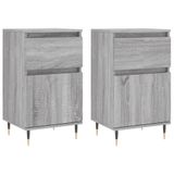 VidaXL Dressoirs, 2 stuks, grijs Sonoma, 40x35x70 cm, houtvezel