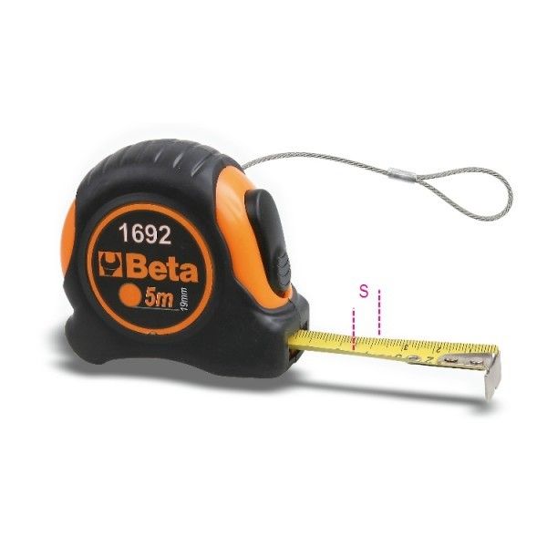 Beta 1692HS/5 Rolbandmaten | schokbestendig ABS huis uit bi-materiaal | stalen meetlint | precisie klasse II H-SAFE - 016924055