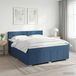 Maison Exclusive - Lit boxspring avec matelas et tête de lit, bleu, 140 x 190 cm, rembourré