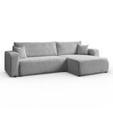Margaret Hadas24 Hoekbank Sofia L-vormige, 277 x 143 cm met Slaapfunctie en Opbergbak, Bank, Corduroy, Slaapbank, Universele Bank, Lichtgrijs