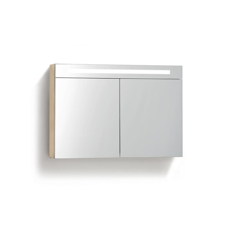 Badkamerplanet Spiegelkast met Verlichting LED en stopcontact 100 cm Light Wood