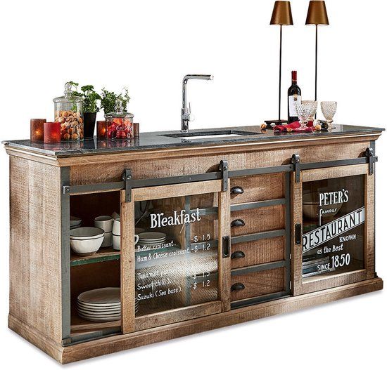 LOBERON Gootsteenkast Holbrook bruin/zwart