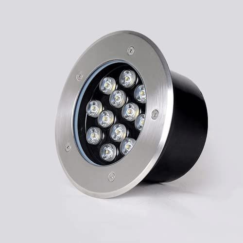 MOCIGERN 1/3/5/6/9/12/18/24/36W Outdoor In-Ground Light LED Landschapsverlichting Waterdichte Landschapsspots For Lawn Pathway Yard Deck Patio Walkway Color 12w Size Yellow Light