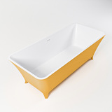 Mondiaz Lundy Vrijstaand Bad Solid Surface 170x75cm Ocher met Talc