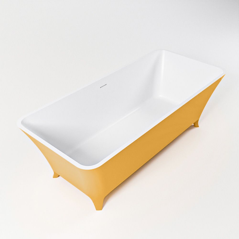 Mondiaz Lundy Vrijstaand Bad Solid Surface 170x75cm Ocher met Talc