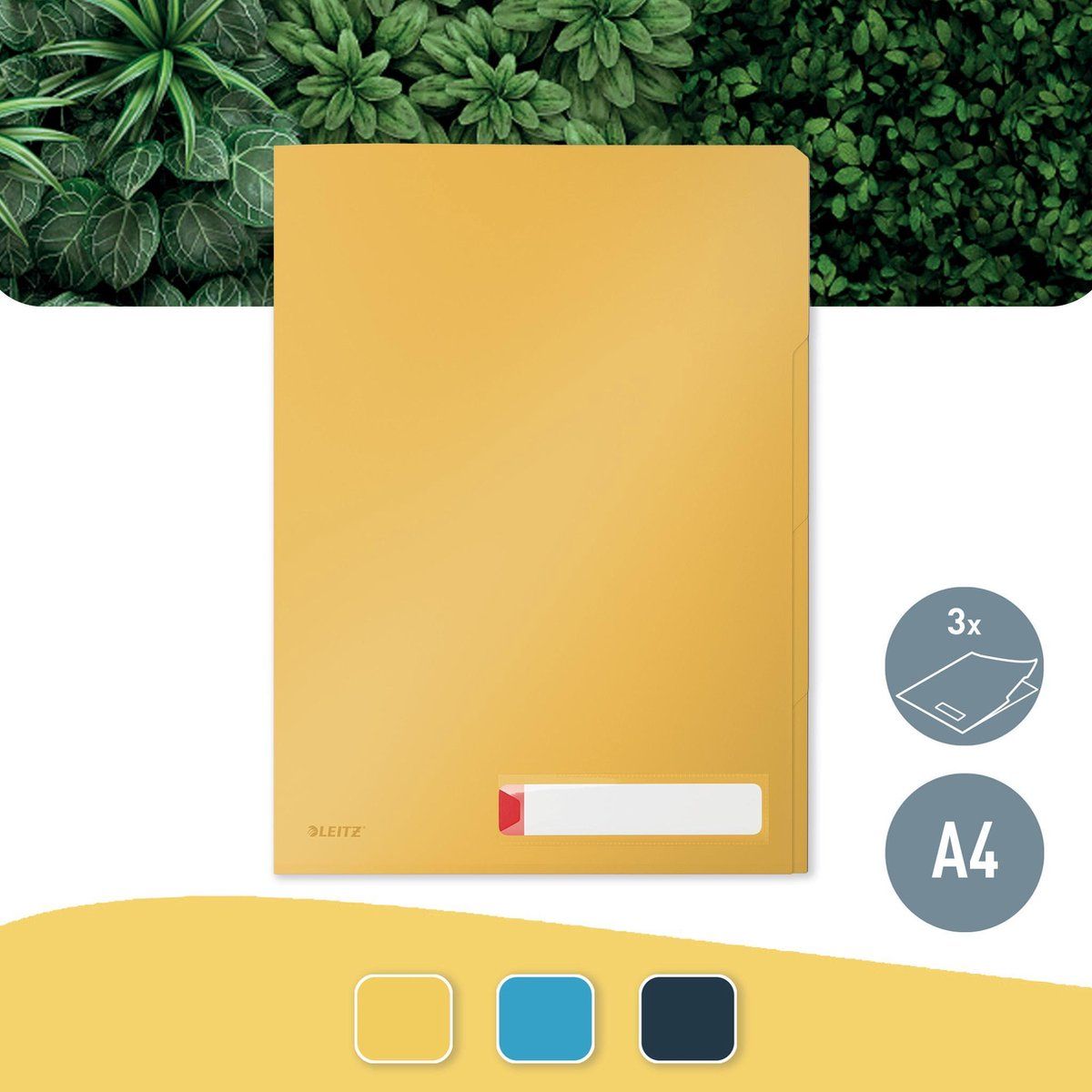 Leitz Priv. Tab Folder Cosy A4 PP, 3pcs, warm geel