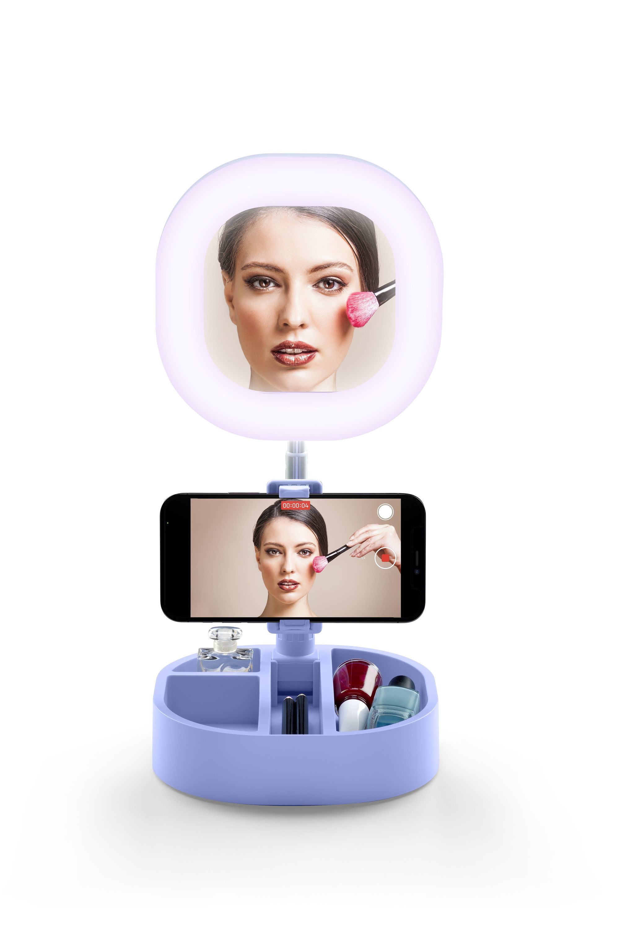 Cellularline SELFIERINGMIRRORU - Violet - LED - Selfiering