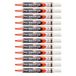 Pentel Maxiflo whiteboard-marker, droog afwisbaar, medium wigpunt, 12 stuks, oranje