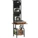 HOMCOM CD-opslagunit - Staal, spaanplaat - 50L x 48,5B x 144H cm - Rustiek Bruin
