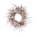 GLOREX 6 3821 300 - Verenkrans van hanenveren, ca. Ø 18 cm, geschikt als tafel-, muur- of deurdecoratie