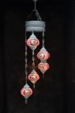 Halay Hanglamp multicolour roos paars glas mozaïek 5 bollen Turkse Oosterse Crèmewit Marokkaanse kroonluchter