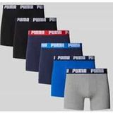 Puma Basic Heren Boxer 6-pack - Blauw/Zwart - Maat XL