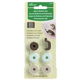 Clover 8108 Reservespoelset voor occhischipje bruin/ VE3 kurkwerk, kunststof, 18,5 x 8 x 1,5 cm, 6 stuks