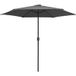 Parasol de jardin et mât en aluminium 270x246 cm anthracite