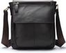 CarryQuest® Sac bandoulière homme cuir véritable brun foncé
