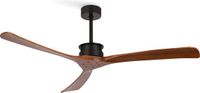 Create - Plafondventilator WIND LARGE Zwart + Donker Hout + Wifi