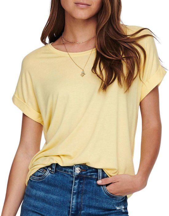 ONLY ONLMOSTER S/S O-NECK TOP NOOS JRS T-shirt Vrouwen Pale Banana Maat S
