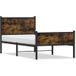 Maison Exclusive Lit en métal design, finition chêne fumé, sans matelas, dimensions 90x200 cm