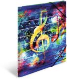 HERMA A4 mappen muziekset, 3-delig, kinderhoekmappen van kunststof met kunstmotief, elastiek, binnenkleppen en binnenopdruk voor jongens en meisjes