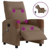 VidaXL Fauteuil de massage tissu marron réglable
