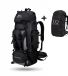 CarryQuest® Sac à dos de randonnée 90L - Sac à dos de trekking imperméable avec housse de pluie, ceinture ventrale et ventilation dorsale - Noir