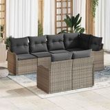 Maison Exclusive - Set van 7 kussens voor tuinbank, grijs, van polyrotan