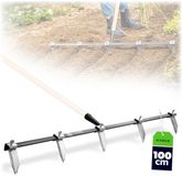 KADAX Groeftrekker met vijf stalen messen, handgereedschap voor het zaaien, groeven en planten, tuingereedschap voor het maken van rechte voren
