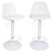 Ensemble de tabourets de bar, 2 pièces - Tabourets de bar réglables en hauteur - Pivotant à 360° - Assise rembourrée - Cadre en métal - Convient pour la cuisine et le bar - Blanc