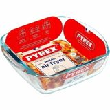 Merkloos Pyrex - Ovenschaal - Glas - Vierkant - Transparant - 20x17x6 cm