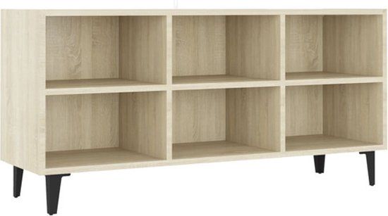 vidaXL Tv-meubel met metalen poten 103,5x30x50 cm Sonoma eikenkleurig
