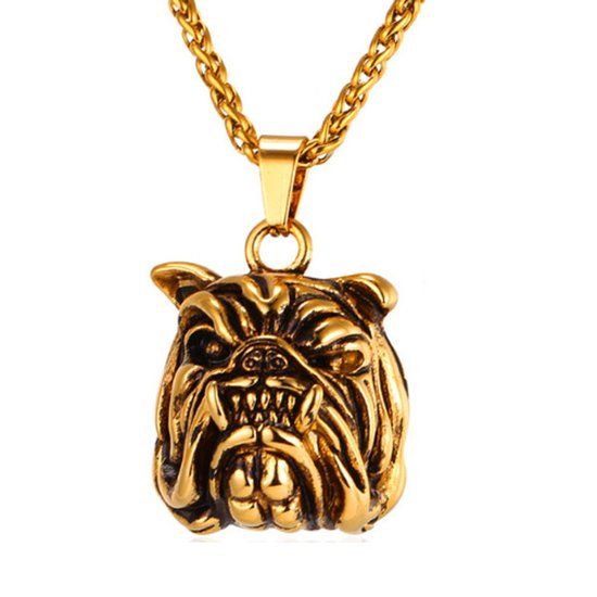 Mendes Heren Kettinghanger Bulldog Goudkleurig
