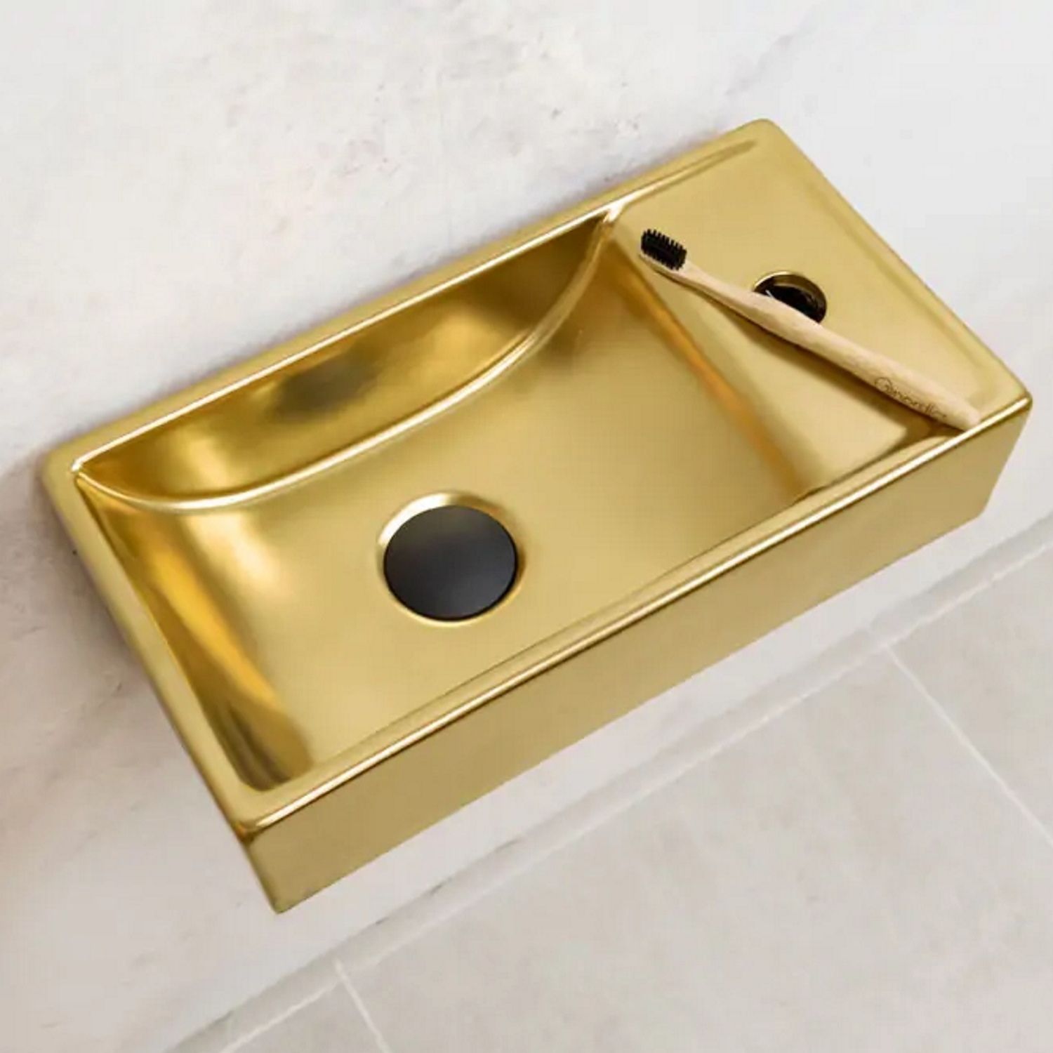 Boss & Wessing Fontein rechts oro 40x22 cm mat goud - keramiek - 8719304063797