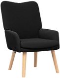 VidaXL Fauteuil zwart 63 x 67 x 94 cm schapenstof en triplex