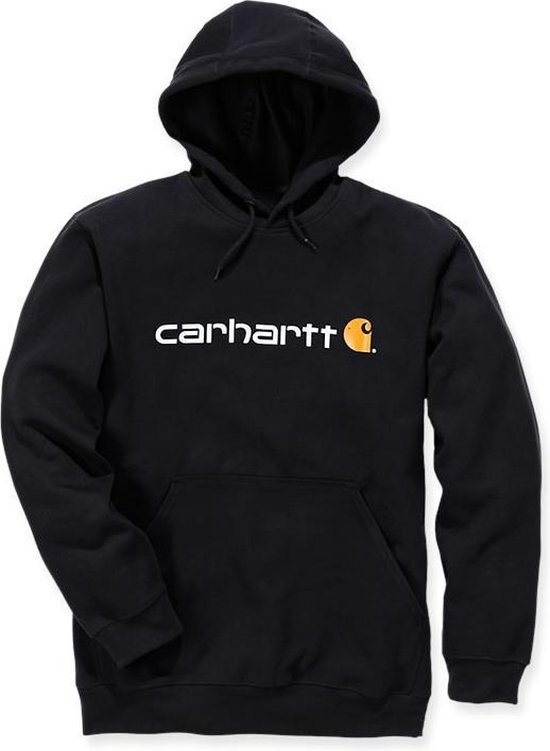 Carhart, T. Signature Logo Hooded Sweatshirt Black Heren Size : S