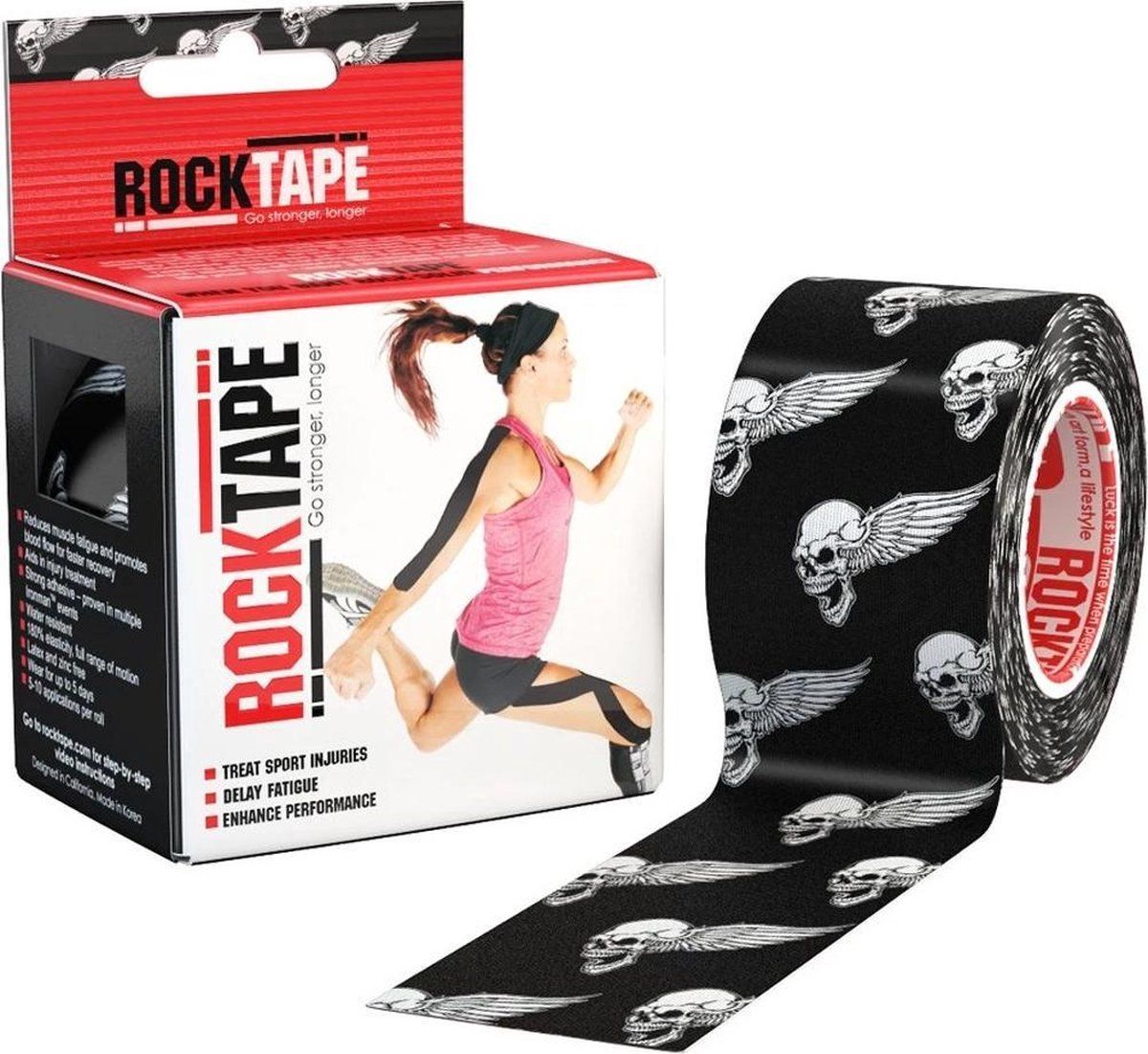 Rocktape Classic Kinesiotape - Sporttape - 5 cm x 5 m - Zwart Skull