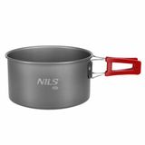 NILS CAMP NC17119 Toeristische Pan - 1,4 L - Aluminium/RVS/ABS - Grijs