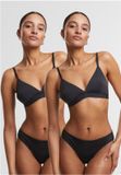 Urban Classics Lace Tanga 2Pack String Dames XS Zwart