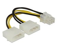 Kabel Molex Kabel - 2x5.25 naar 6-polig PCI-e, 15 cm