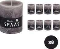 Spaas - Rustieke geurloze Cilinderkaars hoogte 8cm, ± 30 uur - Taupe