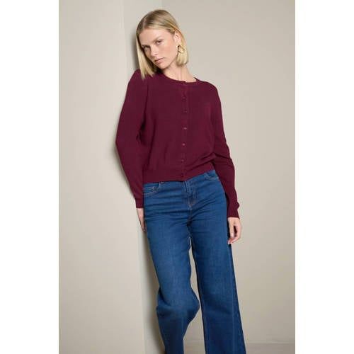 LOLALIZA gebreid vest - donkerrood