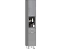 Kleankin Badkamerkast Spaanplaat 30L x 30B x 180H cm Grijs