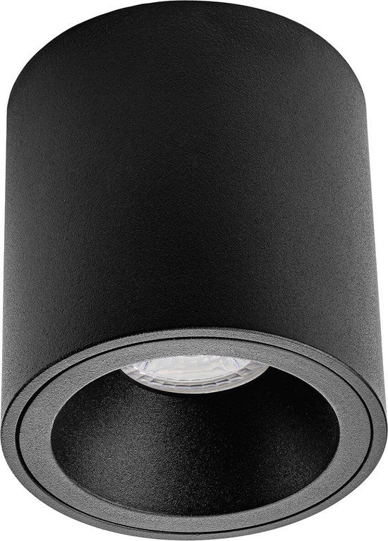 BES LED Opbouwspot GU10 - Pragmi Cliron Pro - Mat Zwart - Ø90mm