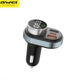 Awei C-843 Serie - Kit mains libres Bluetooth 5.0 - Transmetteur FM - USB/USB-C - Noir