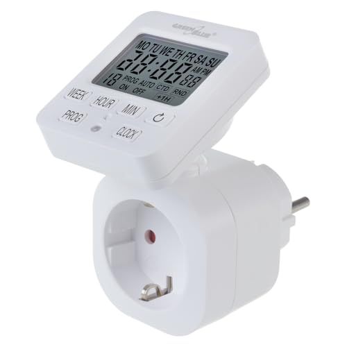Green Blue Digitale schakelklok Timer Maximale belasting 16A IP20 18 Individueel instelbare programma's