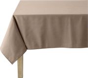 Coucke Effen katoenen tafelkleed, behandeld met Teflon, Cambrai, Made in France, Bruin, 300 cm