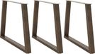 Pieds de table 3 pcs forme V 90x(72-73,3) cm acier naturel