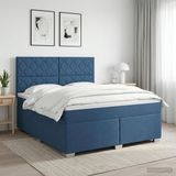vidaXL Boxspringbed met matras en hoofdeinde Blauw 140 x 200 cm Stof