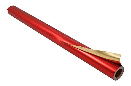 Folia R 12 - aluminiumfolie op rol, dubbelzijdig gelamineerd, ca. 50 cm x 10 m, rood/goud - ideaal voor knutselen en verpakken