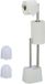 Merkloos Relaxdays Wc-rolhouder staand - met reserverolhouder - toiletborstelhouder - rvs - wit